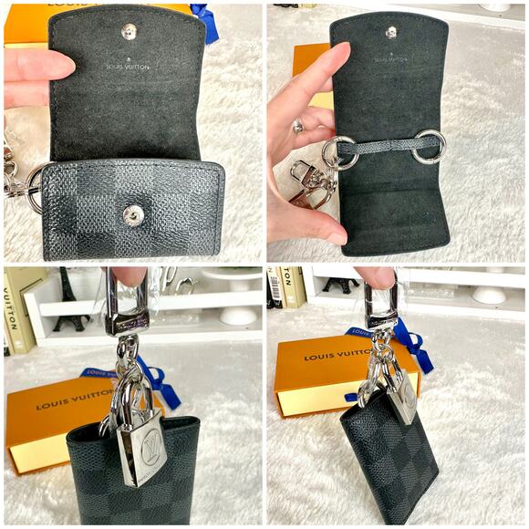 Louis Vuitton Damier Graphite key holder, fob holder keychain or cufflinks case - Picture 2 of 10